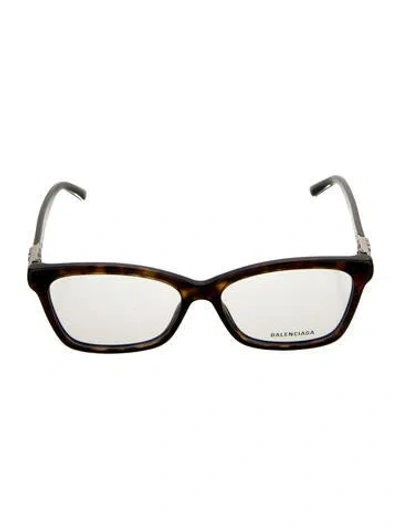 Pre-owned Balenciaga Square Eyeglasses In Brown