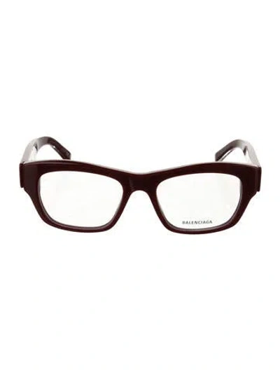 Pre-owned Balenciaga Square Eyeglasses In Burgundy