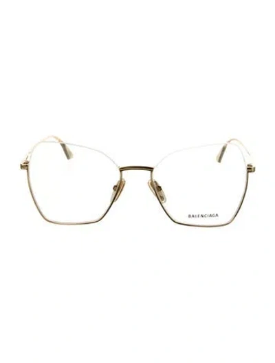Pre-owned Balenciaga Square Eyeglasses In Gold