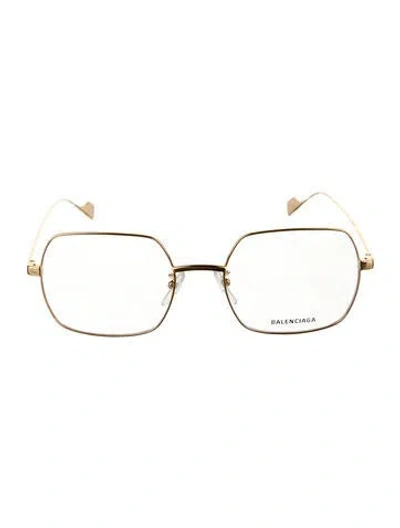 Pre-owned Balenciaga Square Eyeglasses In Gold