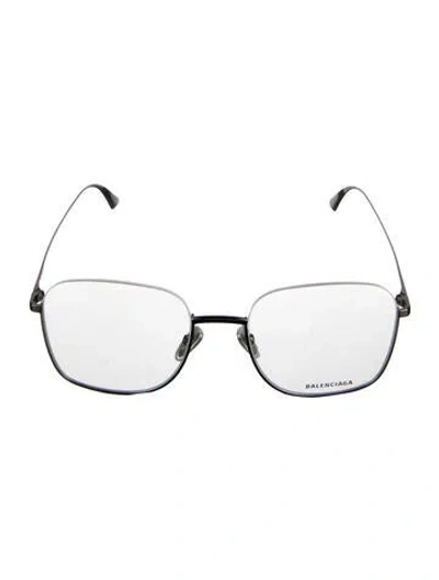 Pre-owned Balenciaga Square Eyeglasses In Silver