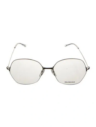 Pre-owned Balenciaga Square Eyeglasses In Silver
