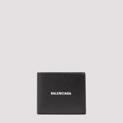 Balenciaga Square Fold Wallet 11cm X 9.5cm X 2cm In Black