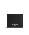 Balenciaga Leather Bi-fold Wallet With Clean Lines In Black