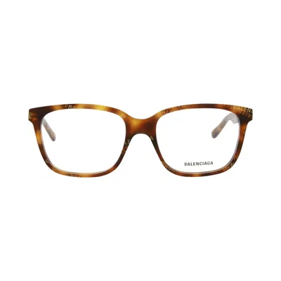 Pre-owned Balenciaga Square-frame Acetate Optical Frames 'havana Transparent' | Multi-color | Men's Size Onesi