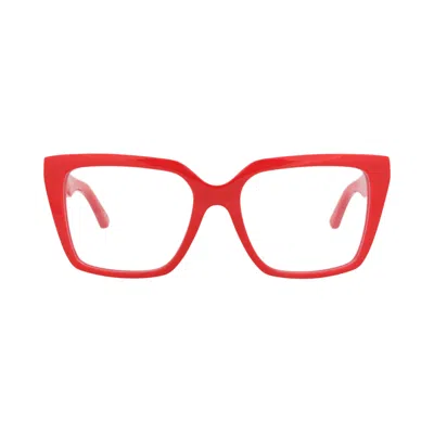 Pre-owned Balenciaga Square-frame Acetate Optical Frames 'red/transparent' | Women's Size Onesize