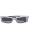 Balenciaga Square-frame Logo-print Sunglasses In Grey