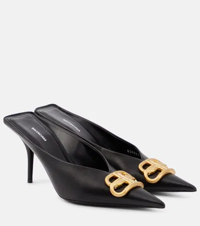 Balenciaga Square Knife Bb 80 Leather Pumps In Black