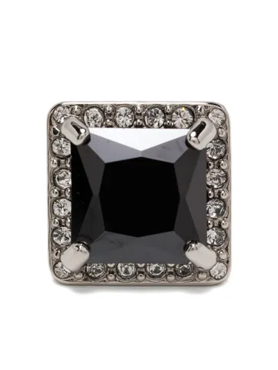 Balenciaga Square Stones Earrings In Black