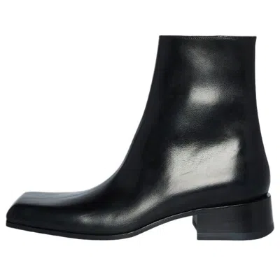 Balenciaga Square Toe Ankle Boots 'black Leather'