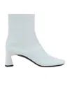Balenciaga Dutyfree Lambskin Square-toe Ankle Booties In White