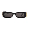 Balenciaga Rectangular Frame Bb Sunglasses In Black