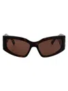 Balenciaga Grey Rectangular Ladies Sunglasses Bb0321s 001 57