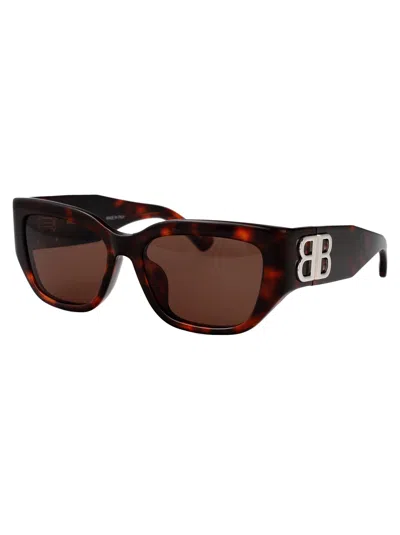 Balenciaga Squared Sunglasses Bb0361 Sk 002 In Brown