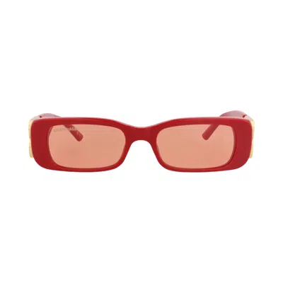 Pre-owned Balenciaga Square-frame Acetate Sunglasses 'red/gold' | Women's Size Onesize