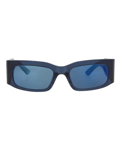 Pre-owned Balenciaga Squareframe Recycled Acetate Sunglasses In Blue Blue Blue (bb0328s/30014893/004)