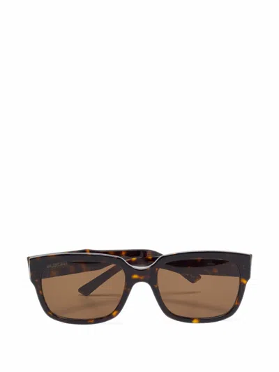 Pre-owned Balenciaga Square-frame Sunglasses In Brown
