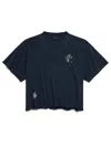 Balenciaga Nail Polish Cropped T-shirt In Faded Black