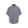 Balenciaga Breezy Linen-cotton Blend Short-sleeve Shirt In Gray
