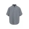 Balenciaga Breezy Linen-cotton Blend Short-sleeve Shirt In Black