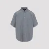 Balenciaga Breezy Linen-cotton Blend Short-sleeve Shirt In Gray