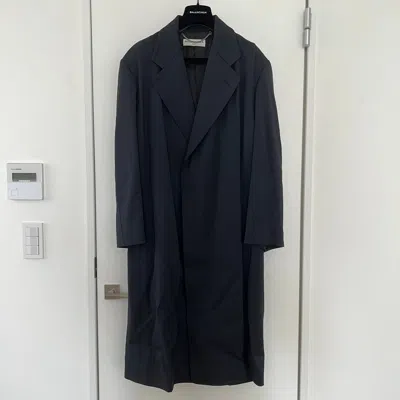 Pre-owned Balenciaga Ss17 Godfather Coat In Dark Navy