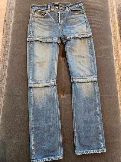 Pre-owned Balenciaga Ss18 Convertible Jeans In Blue