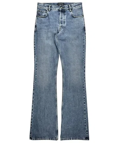 Pre-owned Balenciaga Ss19  Vintage Blue Flared Bootcut Denim Jeans