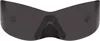 Balenciaga Ssense Exclusive Black Avant Premier Panther Mask Sunglasses In Black-black-grey