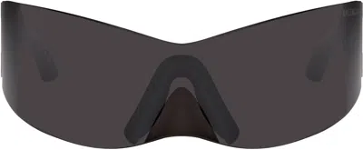 Balenciaga Ssense Exclusive Black Avant Premier Panther Mask Sunglasses In Black-black-grey