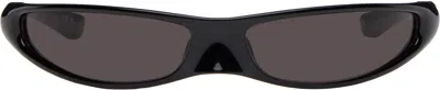 Balenciaga Ssense Exclusive Black Avant Premier Thin Sunglasses In Blue