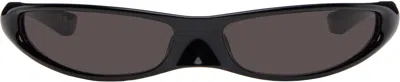 Balenciaga Ssense Exclusive Black Avant Premier Thin Sunglasses In Black-black-grey