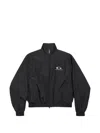 Balenciaga Womens Black Logo-embroidered Cotton-blend Track Jacket In Black