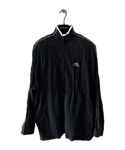Balenciaga Stand Collar Sports Jacket In Black