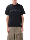 Balenciaga Men Black Crewneck T-shirt With Logo Print On The Front In Cotton Man In Black