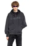 Balenciaga Standard Oversized Zip-up Hoodie In Black