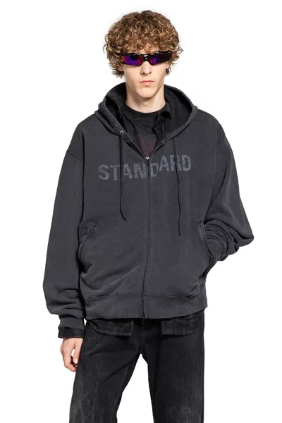 Balenciaga Standard Oversized Zip-up Hoodie In Black