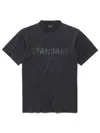 Balenciaga Standard Regular Fit T-shirt In Faded Jersey Clothing In Black