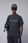 Balenciaga Men Black Crewneck T-shirt With Logo Print On The Front In Cotton Man In Blue