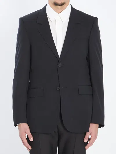 Balenciaga Tailored Jacket Featuring Peak Lapels In Gray
