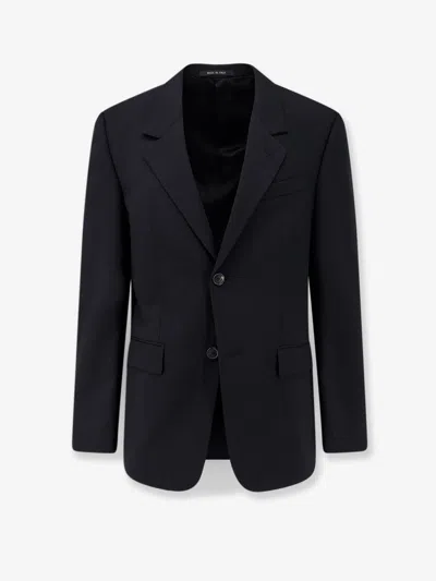 Balenciaga Long Sleeve Single Breasted Tailored Jacket In Black