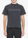 Balenciaga Black Crewneck T-shirt With Logo Print On The Front In Cotton Man In Blue