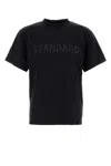 Balenciaga Men Black Crewneck T-shirt With Logo Print On The Front In Cotton Man In Black