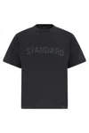 Balenciaga Men Black Crewneck T-shirt With Logo Print On The Front In Cotton Man In Multi