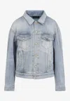 Balenciaga Standing Collar Jacket In Blue