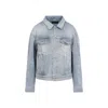 Balenciaga Standing Collar Jacket In Blue