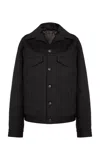 Balenciaga Standing Waxed Denim Jacket In Black