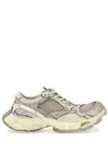Balenciaga Multicolor Synthetic Leather And Mesh Stapler Sneakers In Beige