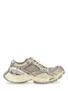 Balenciaga Women Multicolor Synthetic Leather And Mesh Stapler Sneakers In Beige