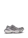Balenciaga Multicolor Synthetic Leather And Mesh Stapler Sneakers In Gold